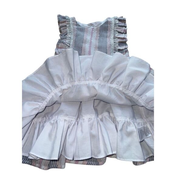 Pippa & Julie Striped Ruffled Flutter Sleeve Seersucker Dress Size 2T - Picture 5 of 11